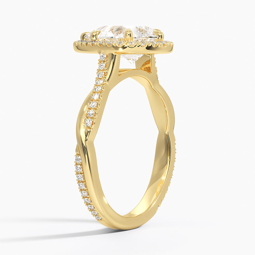 Petite Twisted Vine Halo Diamond Ring (1/4 ct. tw.) - Pear Center Stone