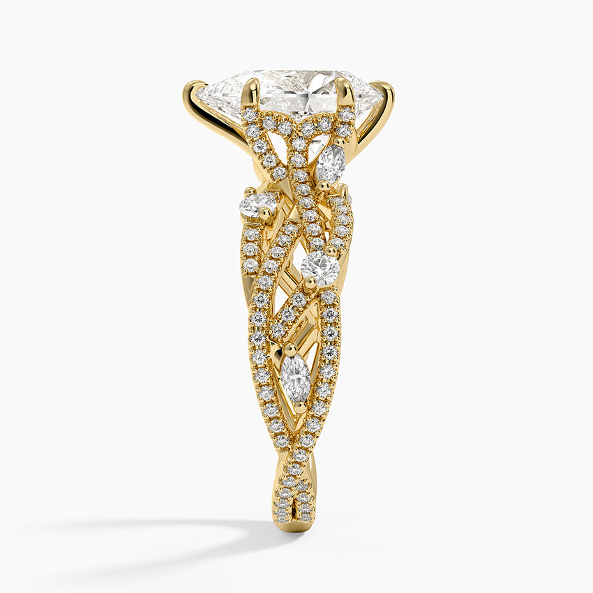 Grand Secret Garden Diamond Ring - Pear Center Stone