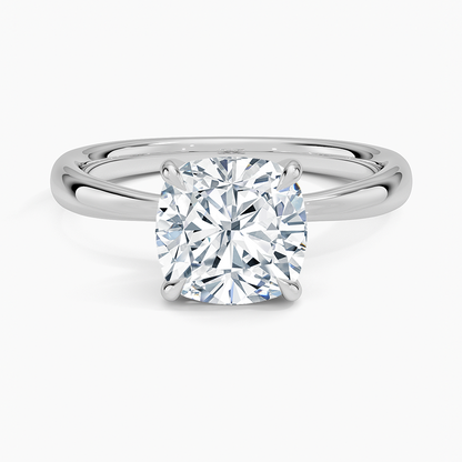 Freesia 2.7mm Solitaire Ring - Cushion Cut Center Stone