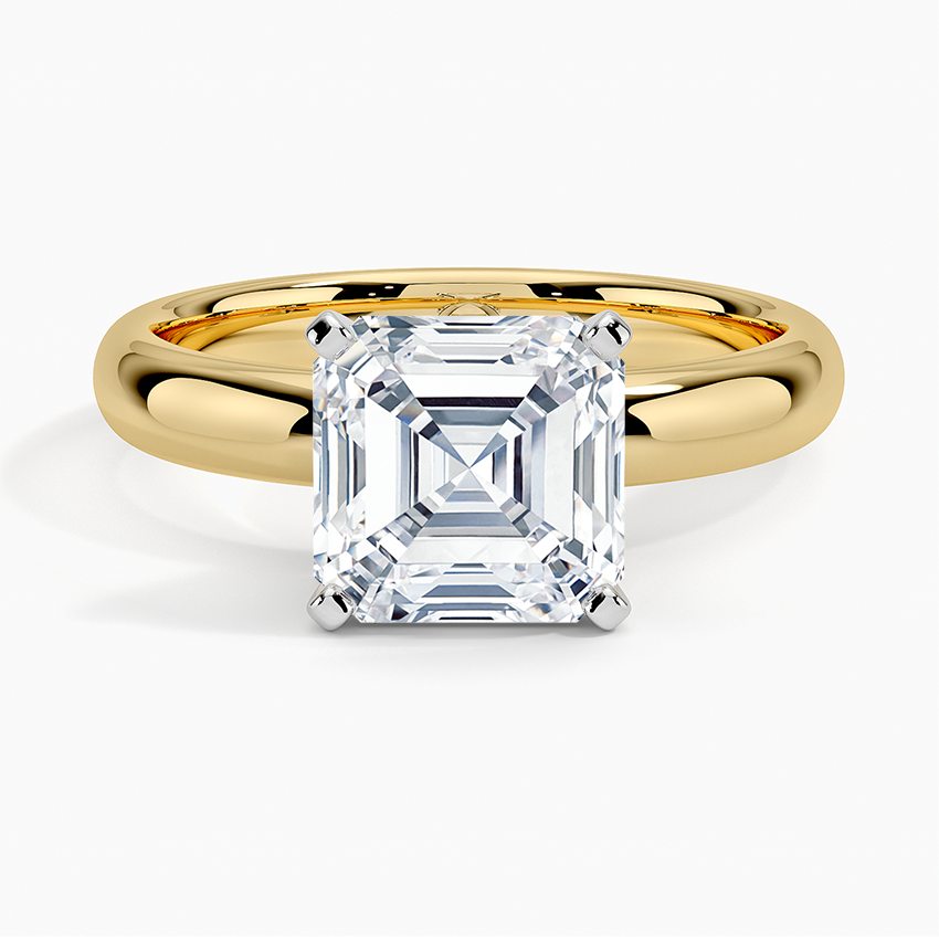 Comfort Fit 3mm Ring - Asscher Cut Center Stone
