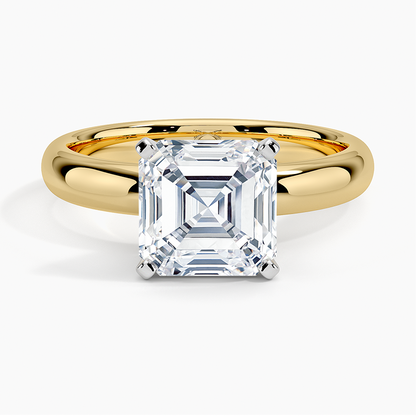Comfort Fit 3mm Ring - Asscher Cut Center Stone