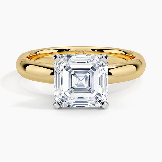 Comfort Fit 3mm Ring - Asscher Cut Center Stone