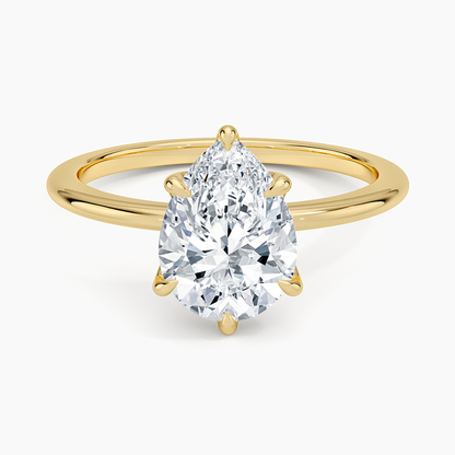 Petite Esme 1.5mm Ring - Pear Center Stone