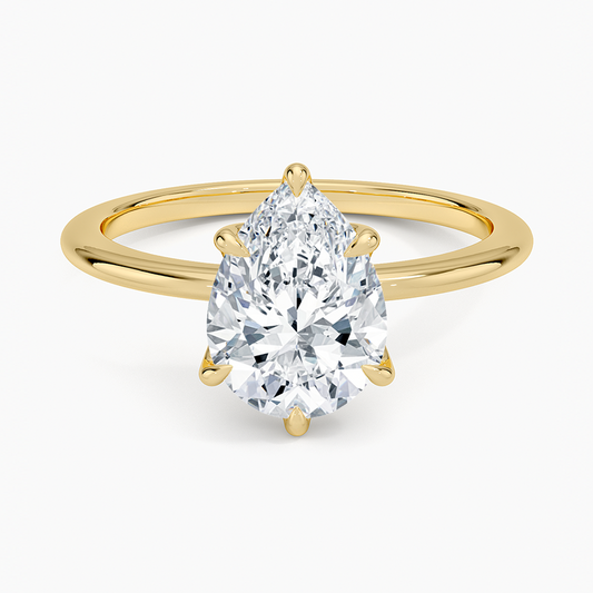 Petite Esme 1.5mm Ring - Pear Center Stone