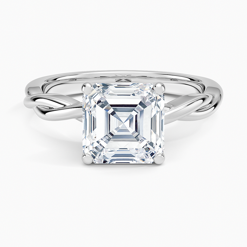 Twisted Vine Solitaire Ring - Asscher Cut Center Stone