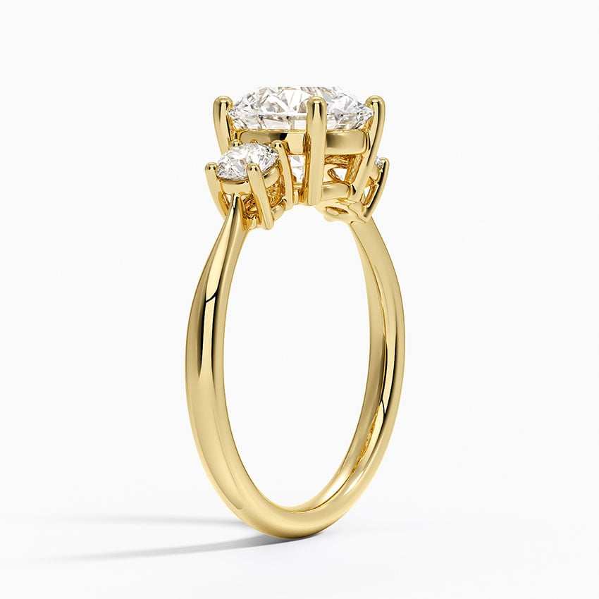 Selene Three Stone Diamond Ring (1/3 ct. tw.) - Round Center Stone