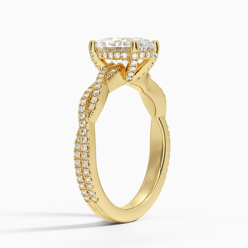 Adorned Luxe Petite Twisted Vine Diamond Ring - Oval Center Stone