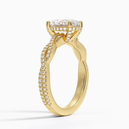 Adorned Luxe Petite Twisted Vine Diamond Ring - Oval Center Stone