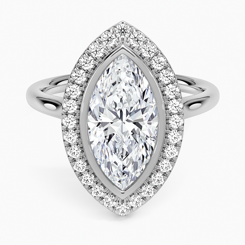 Bezel Halo Diamond Ring (1/4 ct. tw.) - Marquise Center Stone