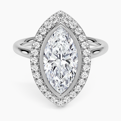 Bezel Halo Diamond Ring (1/4 ct. tw.) - Marquise Center Stone