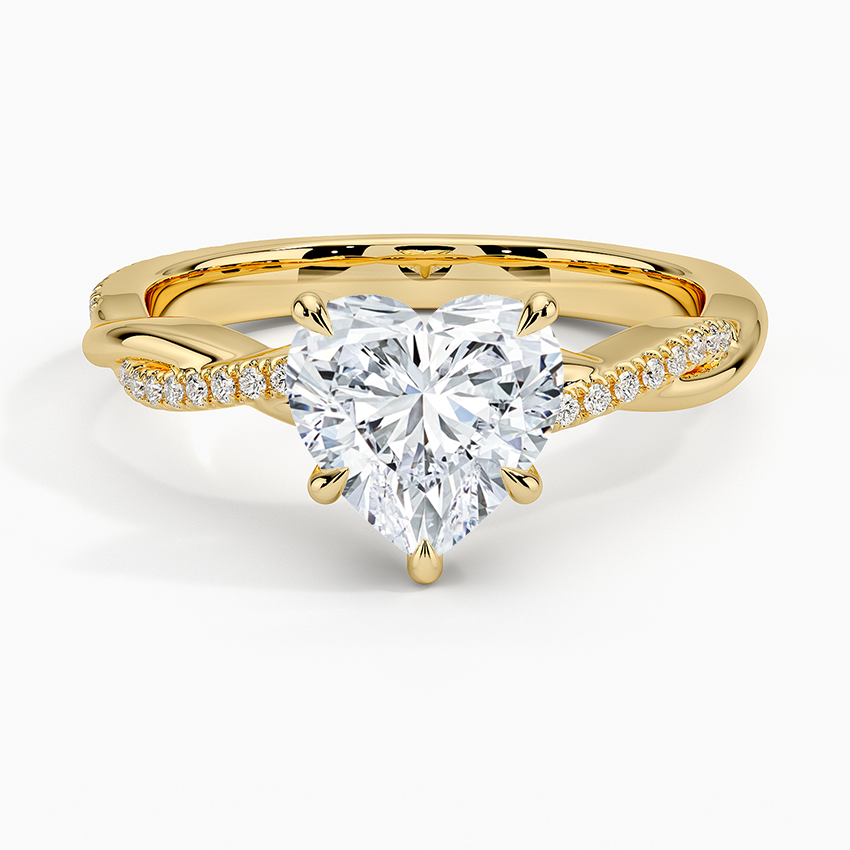 Petite Twisted Vine Diamond Ring (1/8 ct. tw.) - Heart Center Stone