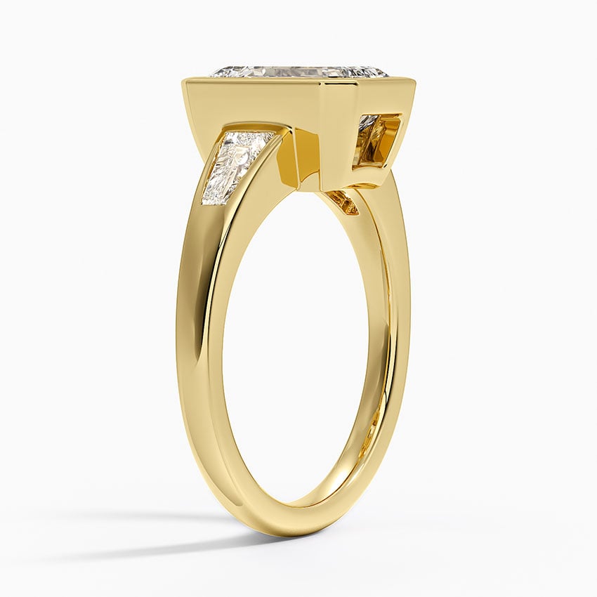 Hayes Three Stone Baguette Diamond Ring (1/2 ct. tw.) - Emerald Cut Center Stone