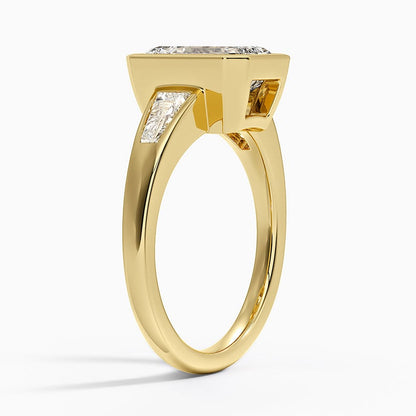 Hayes Three Stone Baguette Diamond Ring (1/2 ct. tw.) - Emerald Cut Center Stone