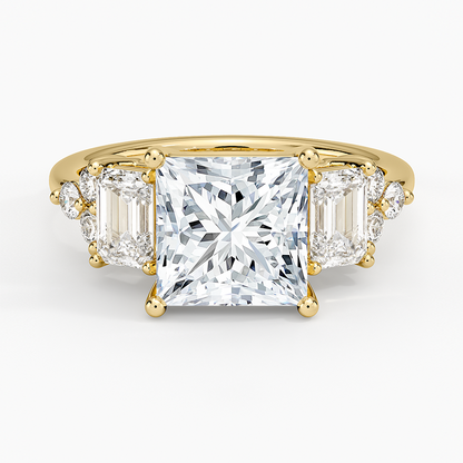 Sabine Cluster Diamond Ring (1 ct. tw.) - Princess Cut Center Stone