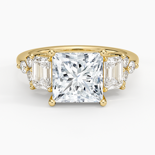 Sabine Cluster Diamond Ring (1 ct. tw.) - Princess Cut Center Stone
