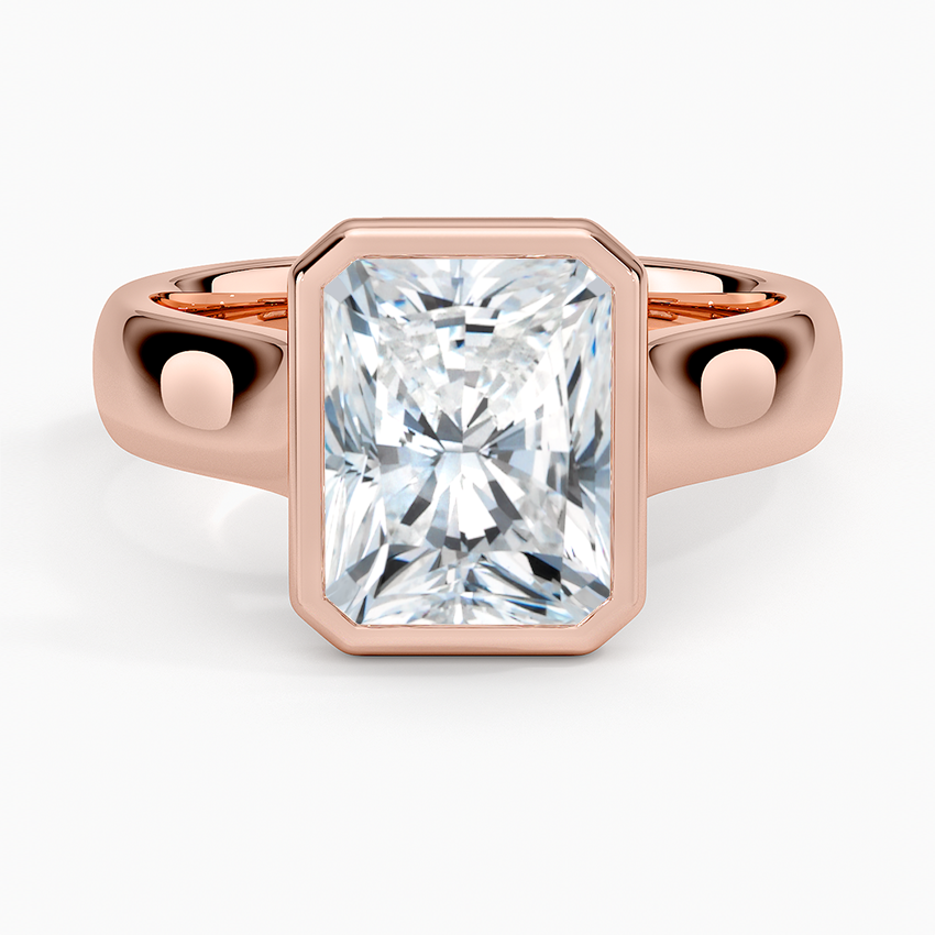 Luna 4mm Bezel Ring - Radiant Cut Center Stone