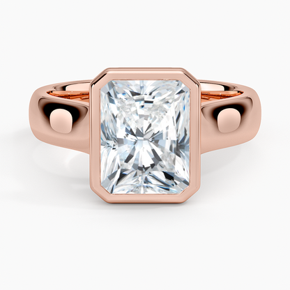 Luna 4mm Bezel Ring - Radiant Cut Center Stone