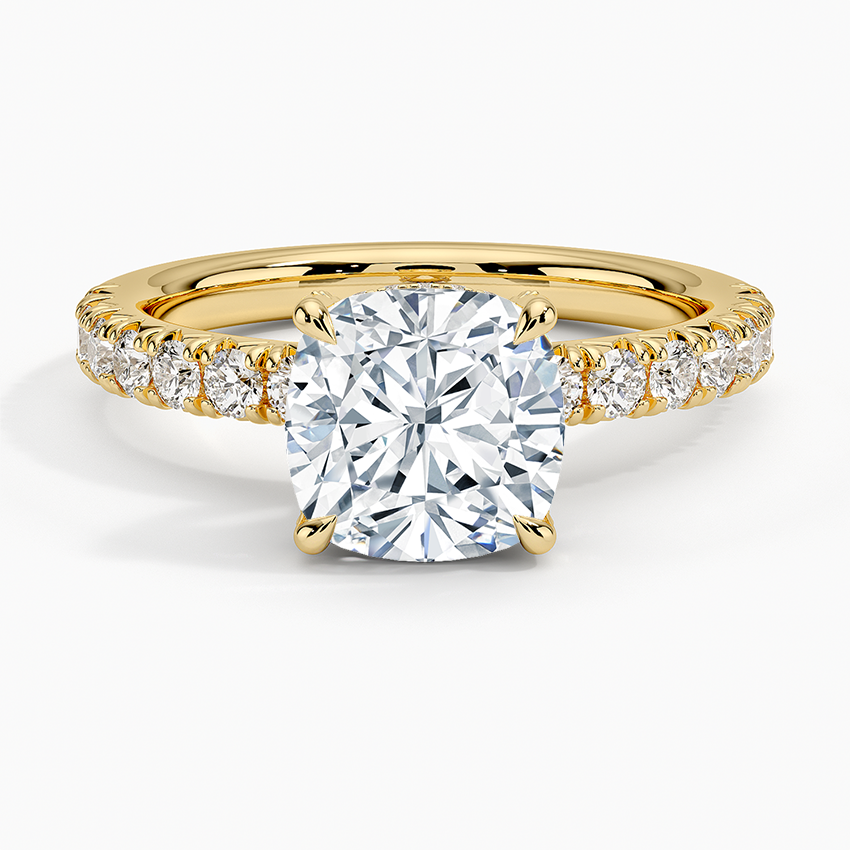 Olympia Half Coverage Diamond Ring (1/2 ct. tw.) - Cushion Cut Center Stone