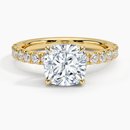 Olympia Half Coverage Diamond Ring (1/2 ct. tw.) - Cushion Cut Center Stone