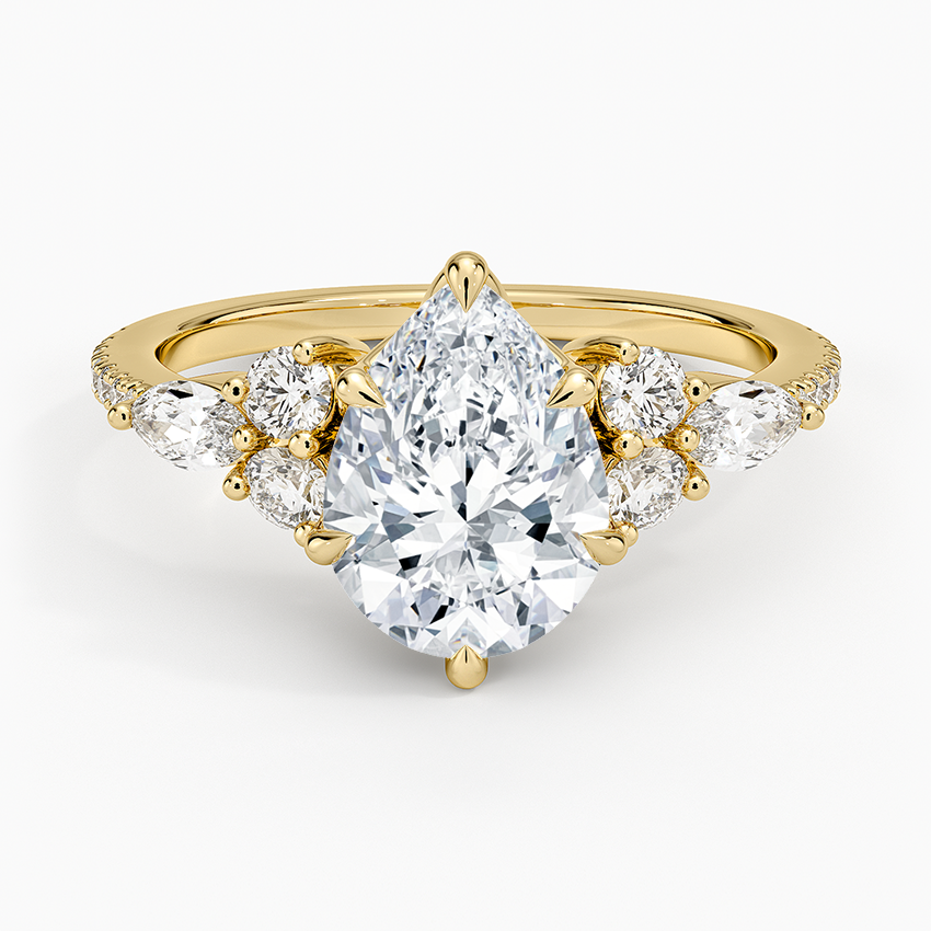 Luxe Nadia Pavé Diamond Ring (1/2 ct. tw.) - Pear Cut Center Stone