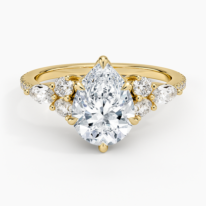 Luxe Nadia Pavé Diamond Ring (1/2 ct. tw.) - Pear Cut Center Stone