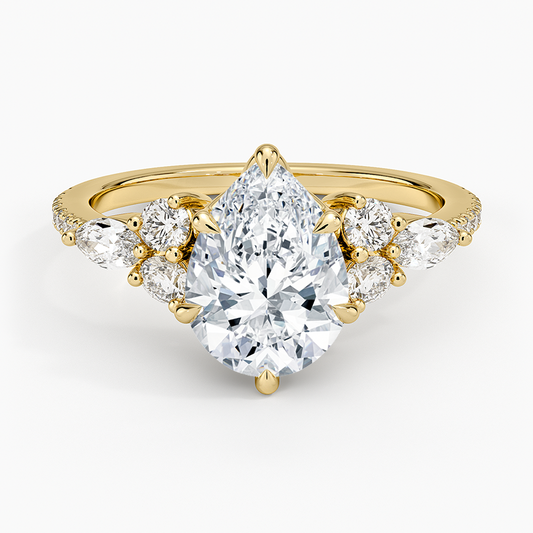 Luxe Nadia Pavé Diamond Ring (1/2 ct. tw.) - Pear Cut Center Stone