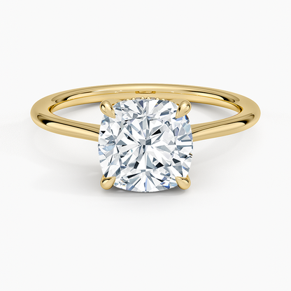 Elle Hidden Halo Diamond Ring - Cushion Cut Center Stone