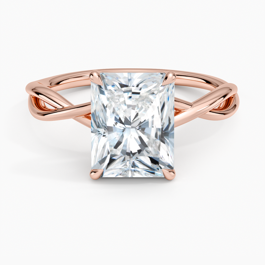 Alya Twist Solitaire Ring - Radiant Cut Center Stone