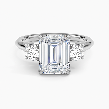 Elodie Perfect Fit Three Stone Diamond Ring (1/2 ct. tw.) - Emerald Cut Center Stone