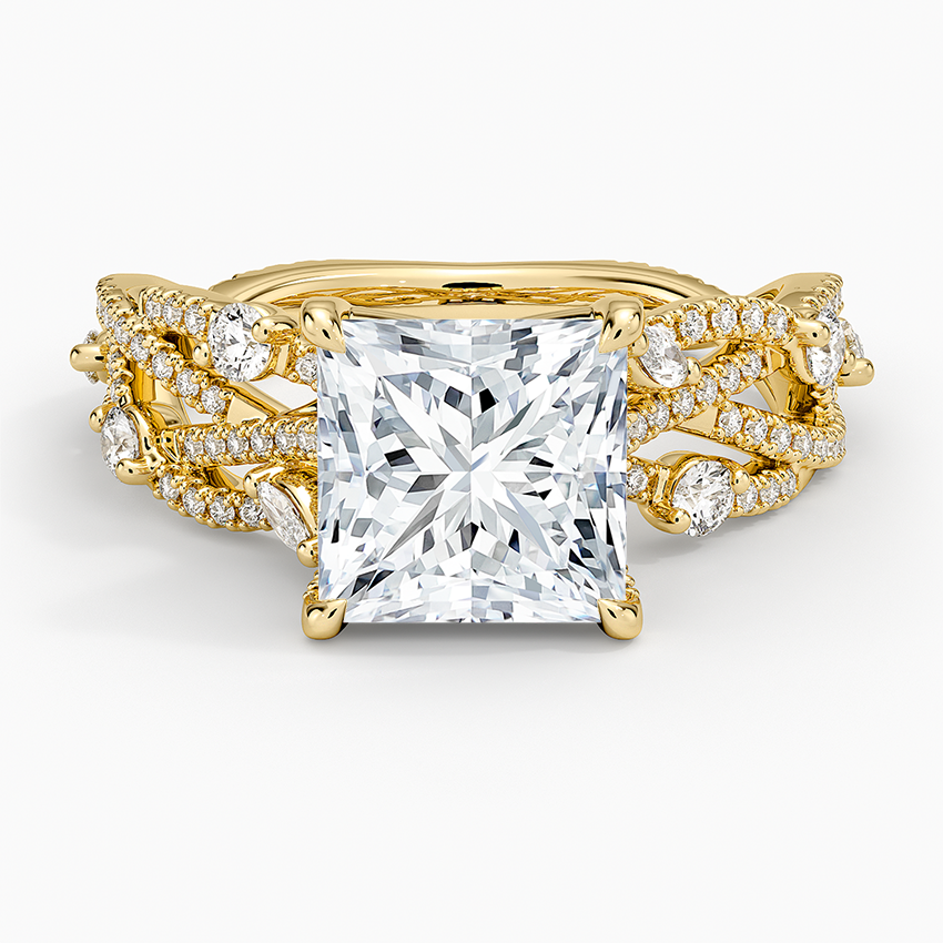 Grand Secret Garden Diamond Ring - Princess Cut Center Stone