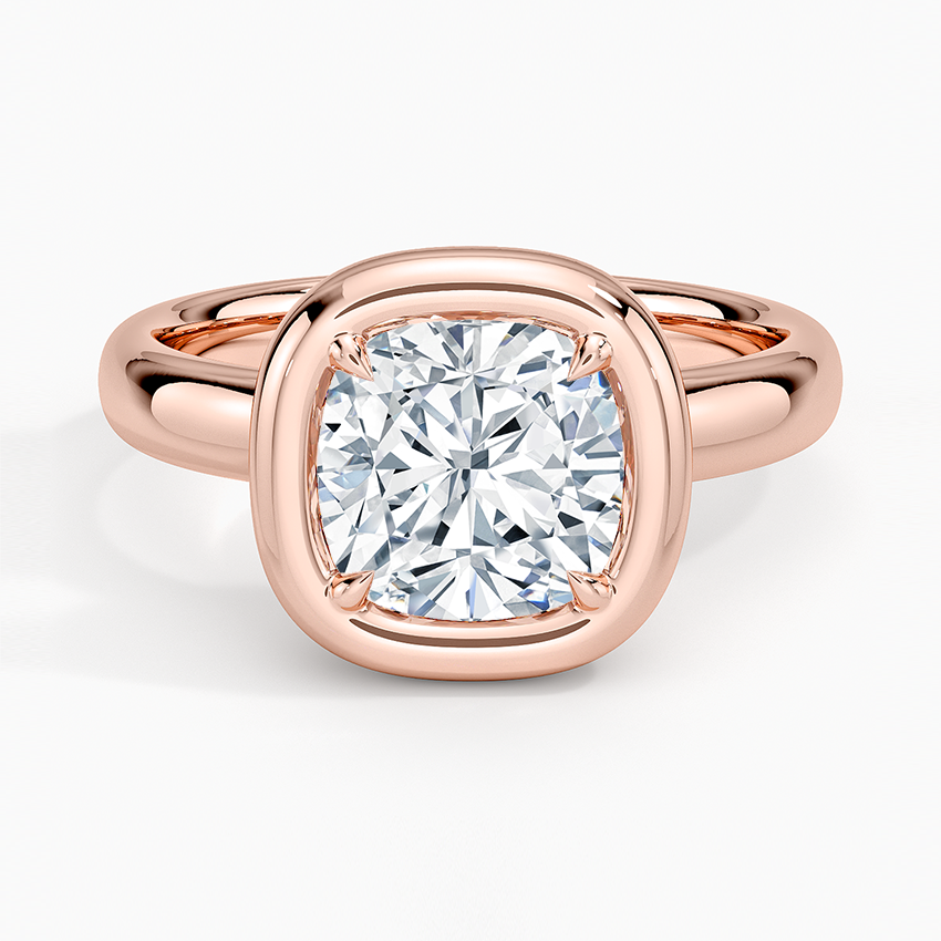 Andrea Bezel Prong Ring - Cushion Cut Center Stone