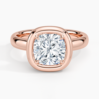 Andrea Bezel Prong Ring - Cushion Cut Center Stone