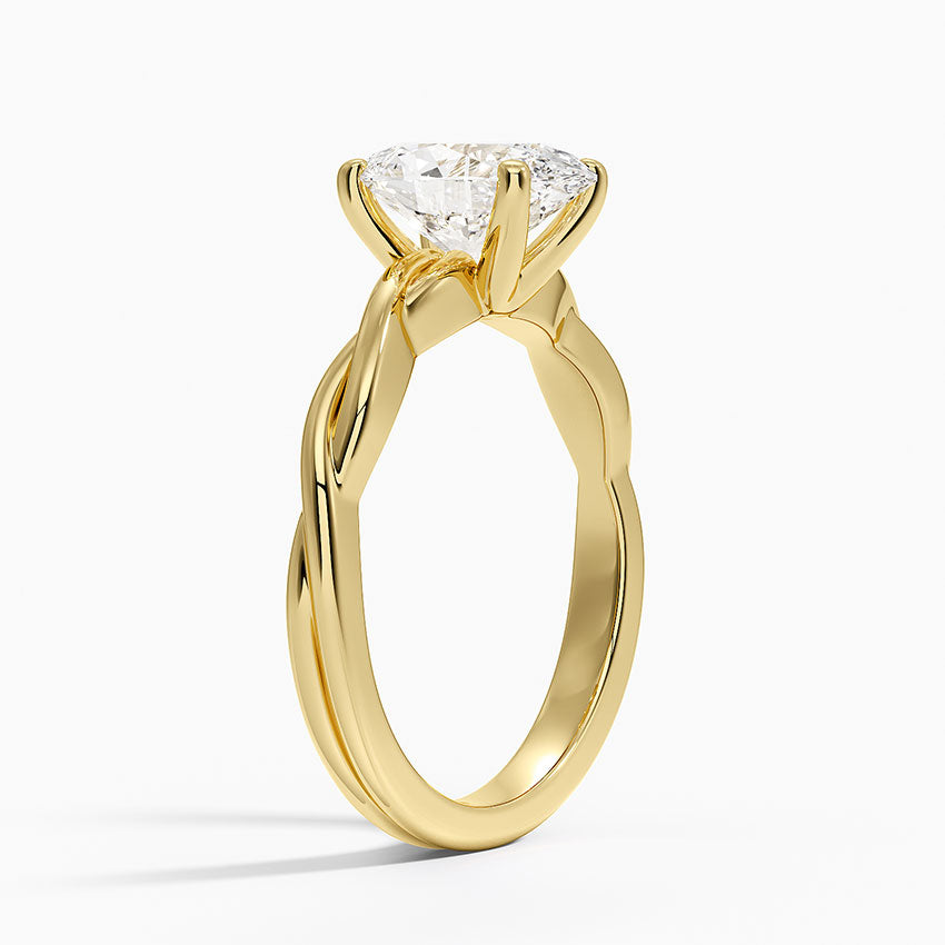 Twisted Vine Solitaire Ring - Oval Center Stone