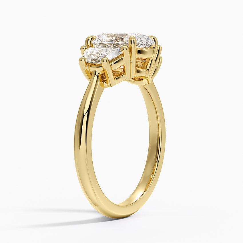Half Moon Three Stone Diamond Ring (1/2 ct. tw.) - Oval Center Stone