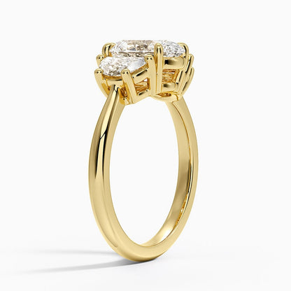 Half Moon Three Stone Diamond Ring (1/2 ct. tw.) - Oval Center Stone