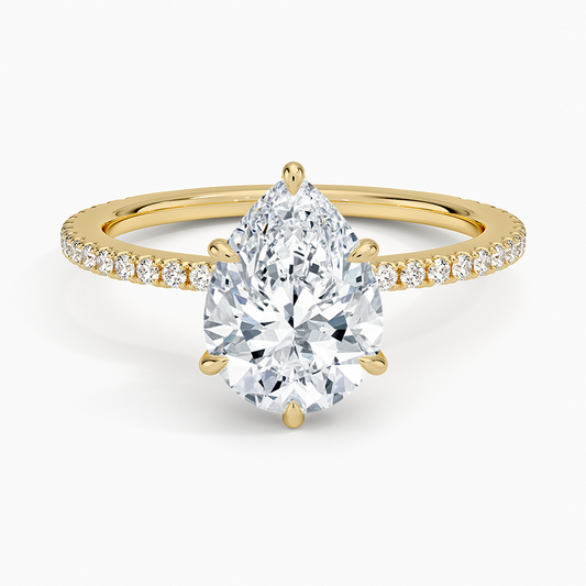 Demi Three-Quarter Coverage Diamond Ring (1/3 ct. tw.) - Pear Center Stone