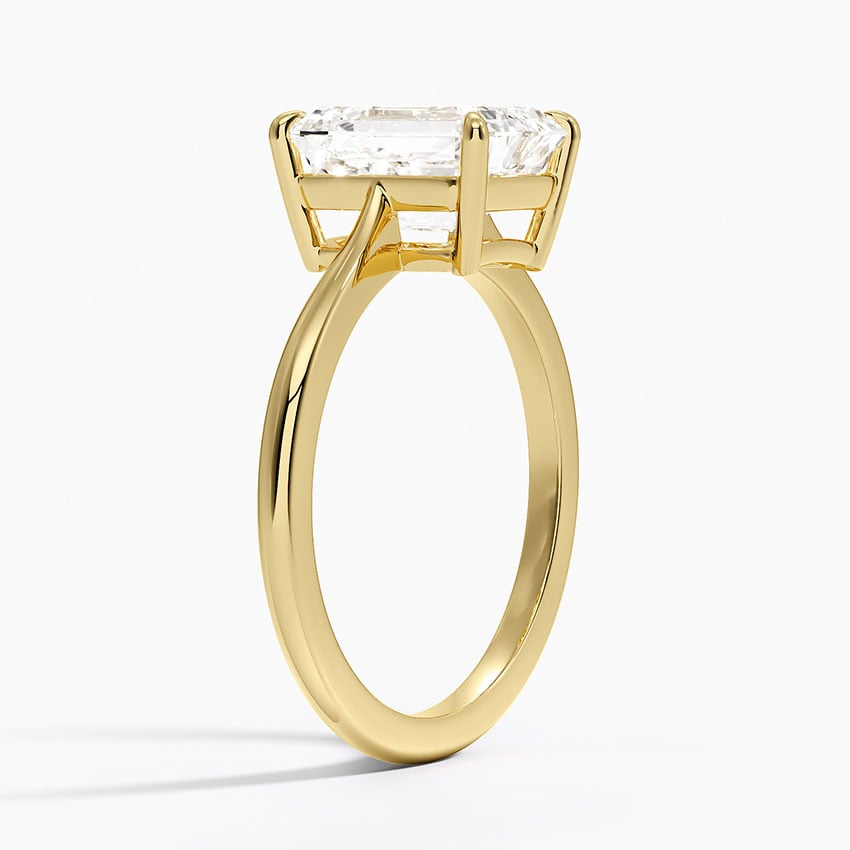 Elle Solitaire Ring - Emerald Cut Center Stone