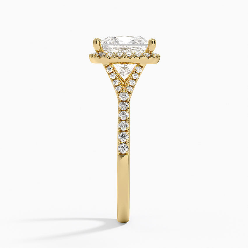 Joy Half Coverage Diamond Ring - Princess Cut Center Stone