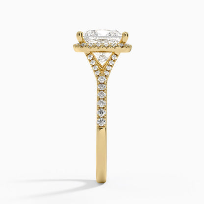 Joy Half Coverage Diamond Ring - Princess Cut Center Stone