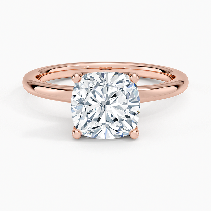 Fleur Solitaire Ring - Cushion Cut Center Stone