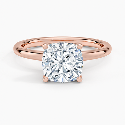 Fleur Solitaire Ring - Cushion Cut Center Stone