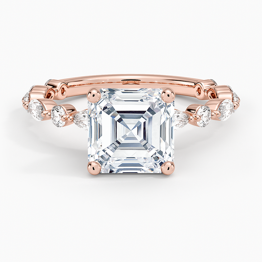 Versailles Three-Quarter Coverage Diamond Ring (1/2 ct. tw.) - Asscher Cut Center Stone