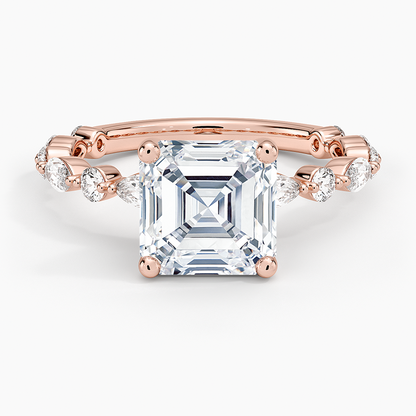 Versailles Three-Quarter Coverage Diamond Ring (1/2 ct. tw.) - Asscher Cut Center Stone