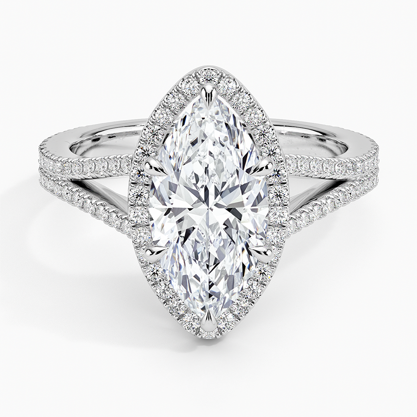 Fortuna Halo Diamond Ring (1/2 ct. tw.) - Marquise Center Stone