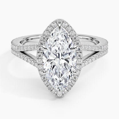 Fortuna Halo Diamond Ring (1/2 ct. tw.) - Marquise Center Stone