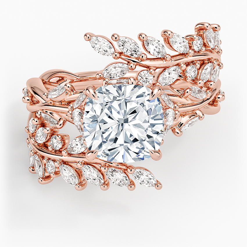 Secret Garden Wrap Diamond Ring - Cushion Cut Center Stone