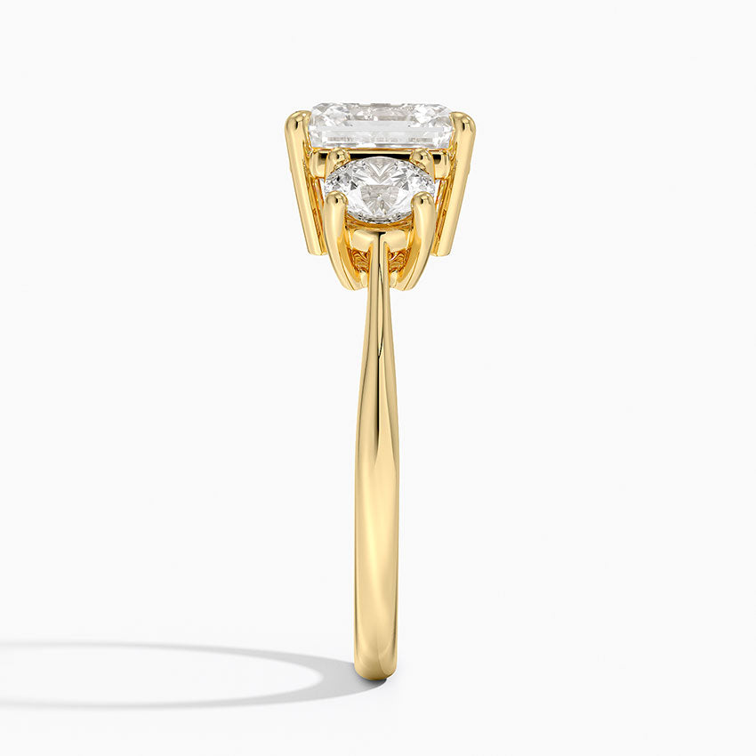 Luxe Selene Three Stone Diamond Ring (2/3 ct. tw.) - Asscher Cut Center Stone