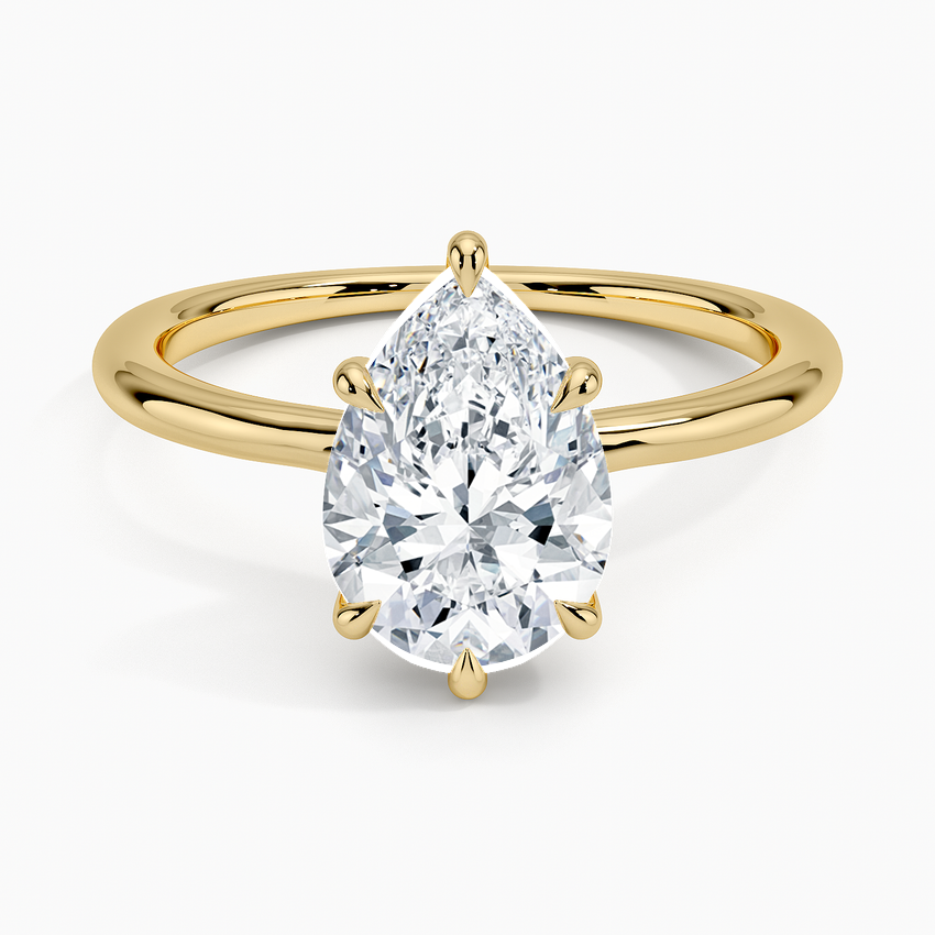 Freesia Six-Prong Solitaire Ring - Pear Cut Center Stone