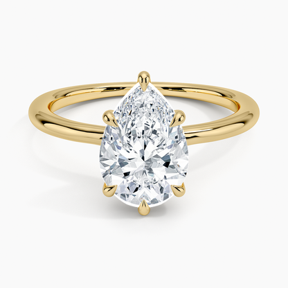 Freesia Six-Prong Solitaire Ring - Pear Cut Center Stone