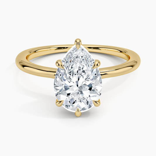 Freesia Six-Prong Solitaire Ring - Pear Cut Center Stone